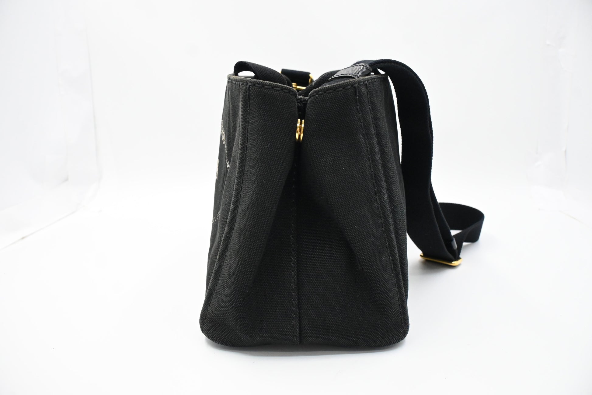 Prada Canapa Tote In Handbag Canvas Black Tote Bag