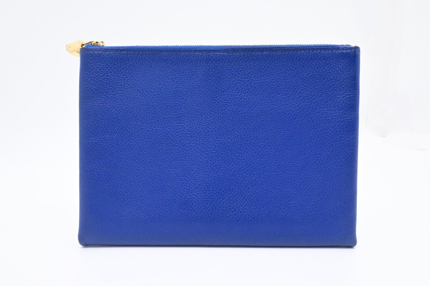 Hermes Atout Pouch In Handbag Leather Blue Travel Bag