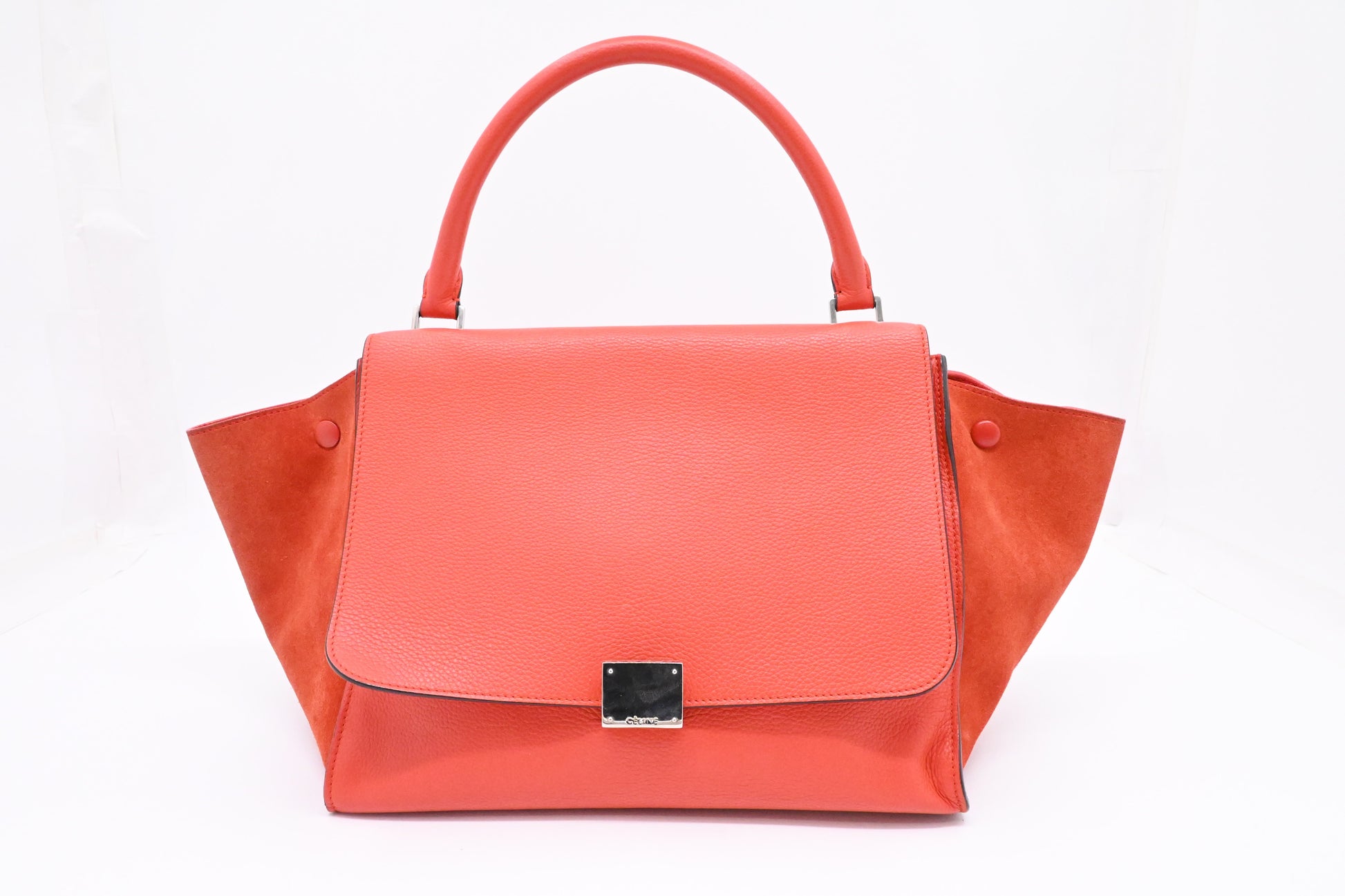 Celine Trapeze In Grapefruit Handbag Leather Travel Bag