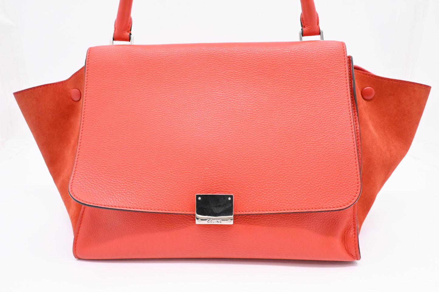 Celine Trapeze In Grapefruit Handbag Leather Travel Bag