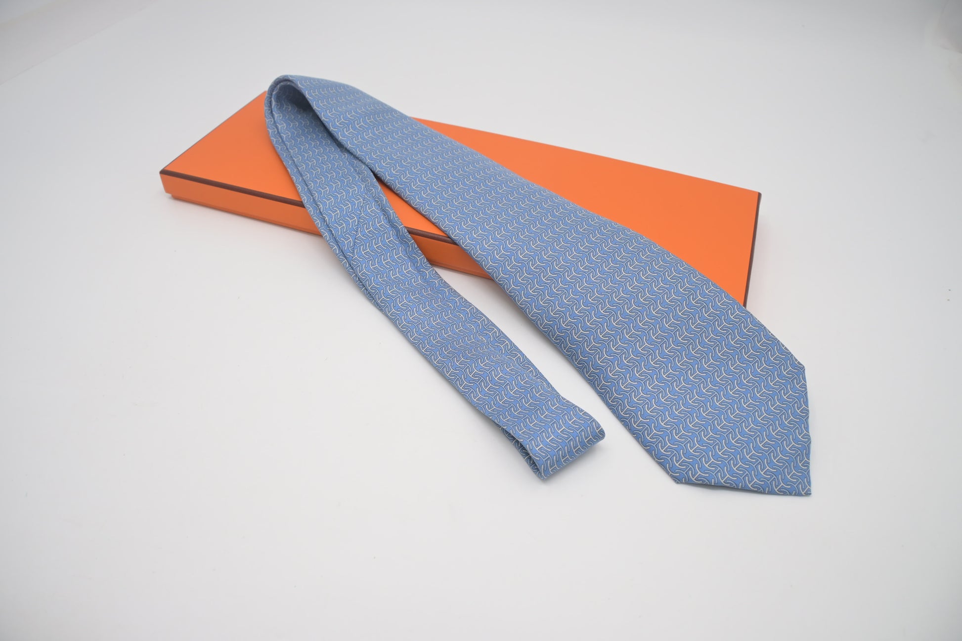 Hermes Tie In Light Silk Handbag Blue Travel Bag