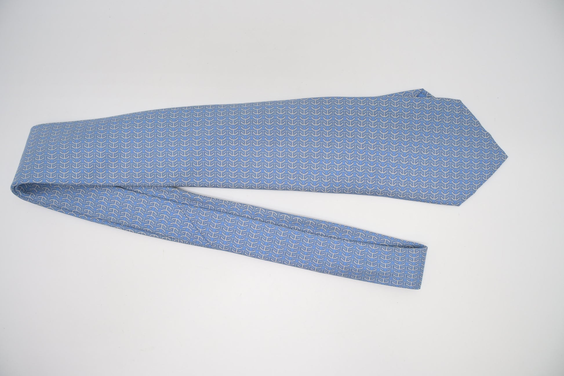 Hermes Tie In Light Silk Handbag Blue Travel Bag