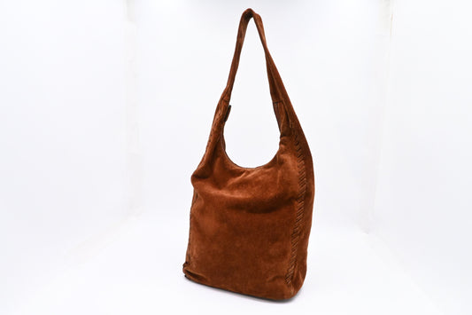 Prada Hobo Bag In Suede Brown Travel Bag