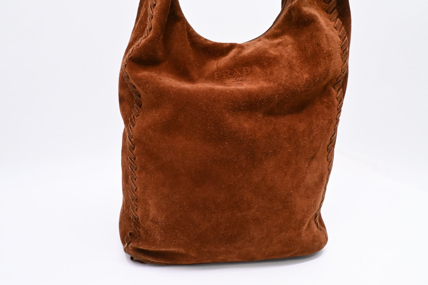 Prada Hobo Bag In Suede Brown Travel Bag
