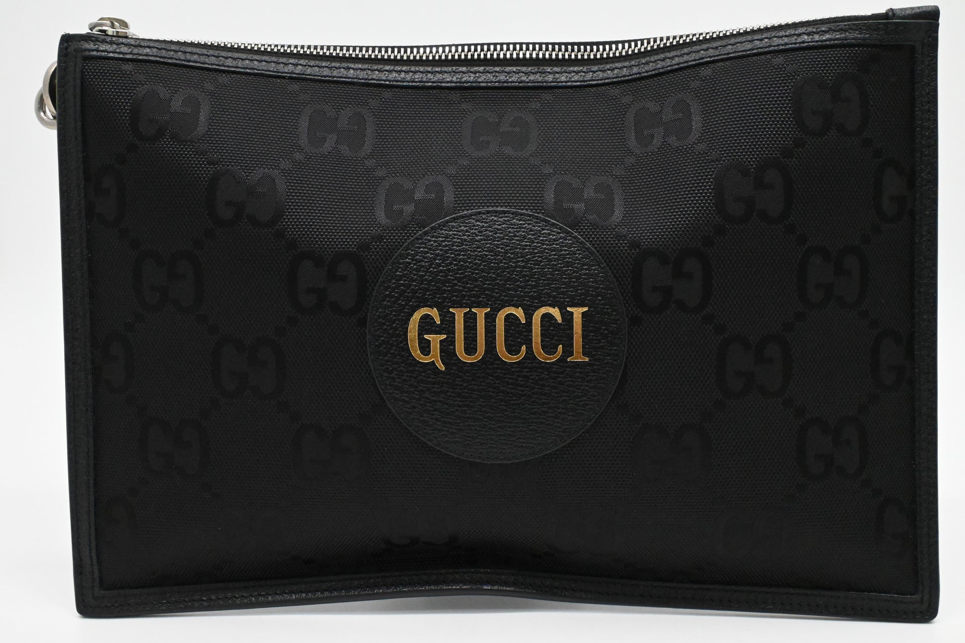Gucci "Off Grid" Wristlet Pouch Canvas Black Handbag