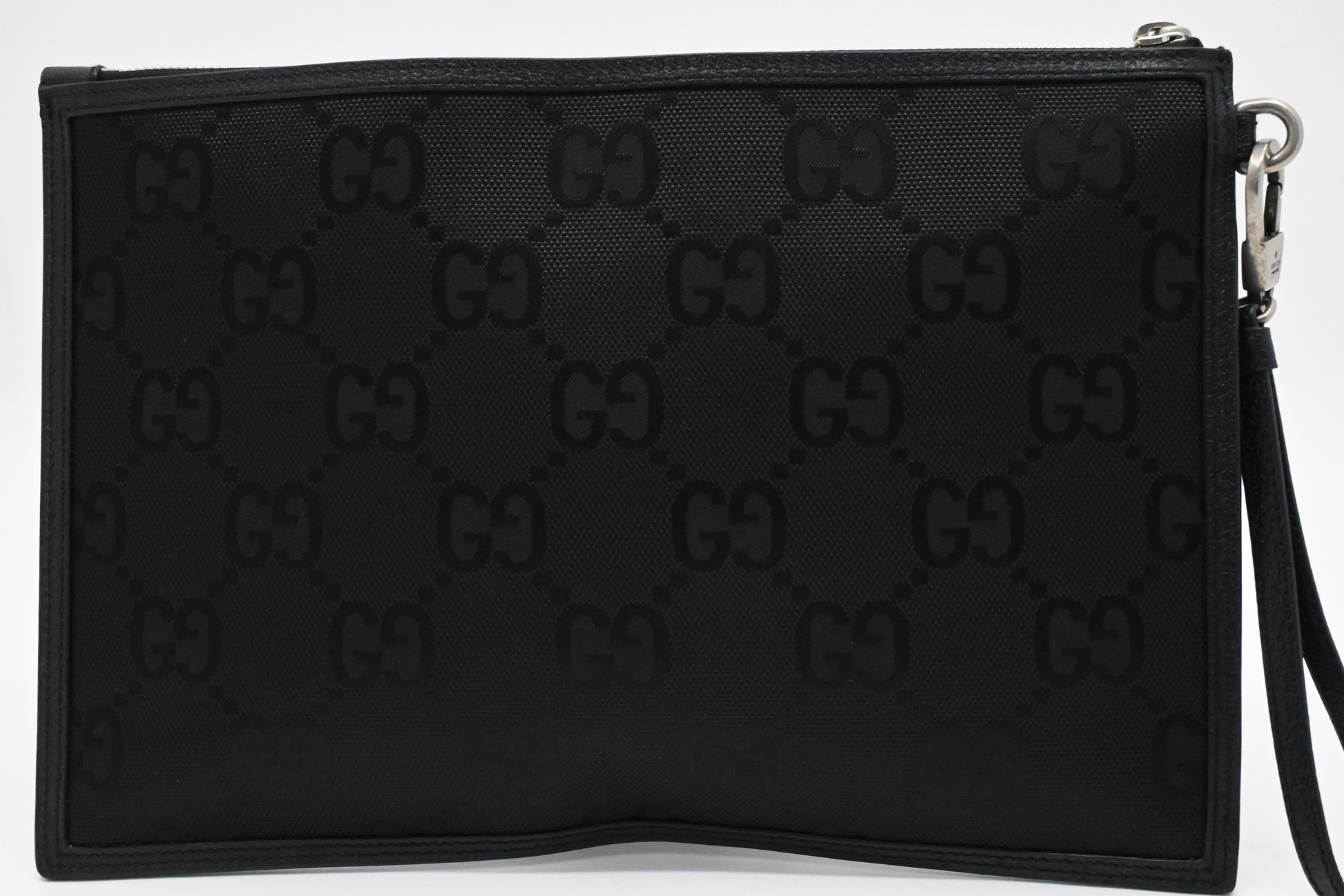 Gucci "Off Grid" Wristlet Pouch Canvas Black Handbag