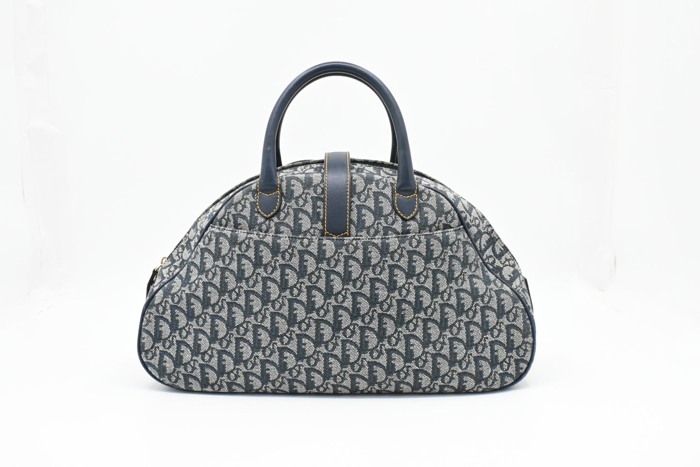 Dior Saddle Bowler In Oblique Handbag Canvas Blue Travel Bag