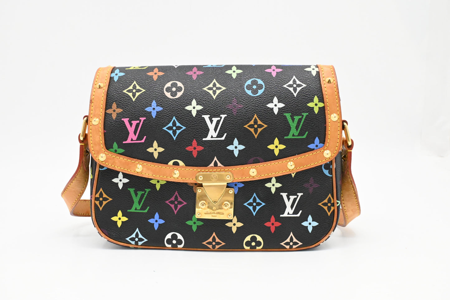 Louis Vuitton Sologne Monogram Multicolor Black Canvas Handbag