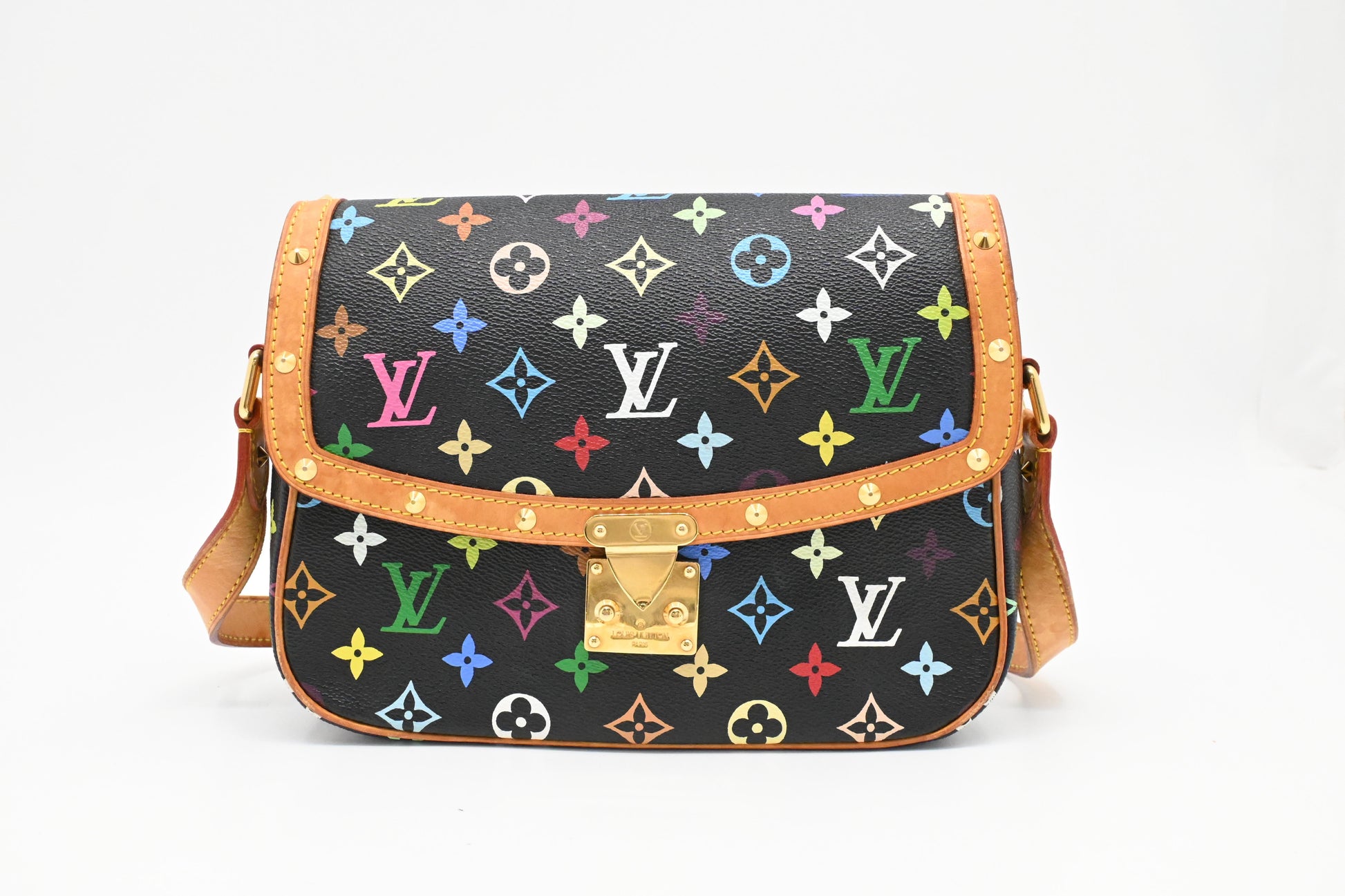 Louis Vuitton Sologne Monogram Multicolor Black Canvas Handbag