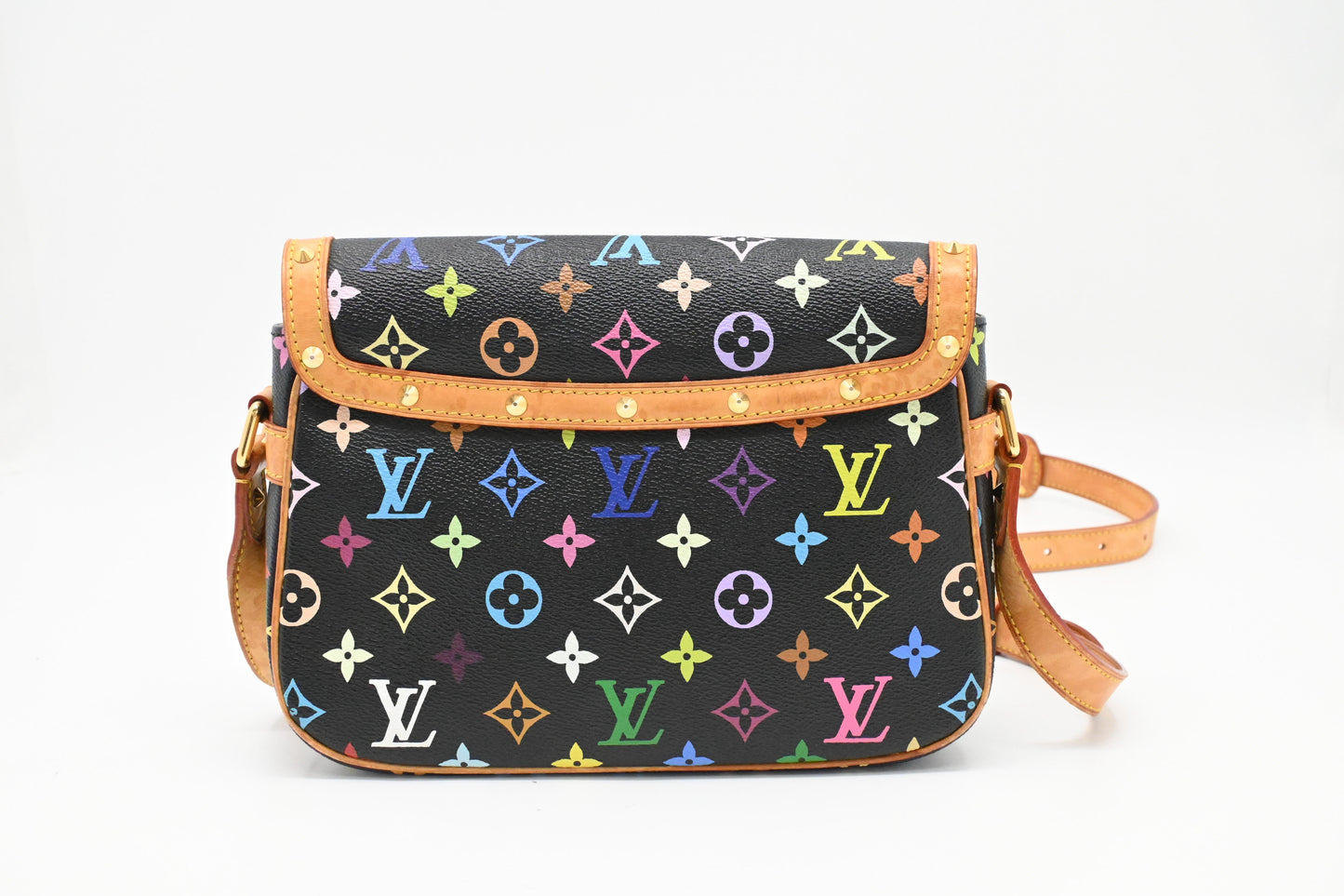 Louis Vuitton Sologne Monogram Multicolor Black Canvas Handbag