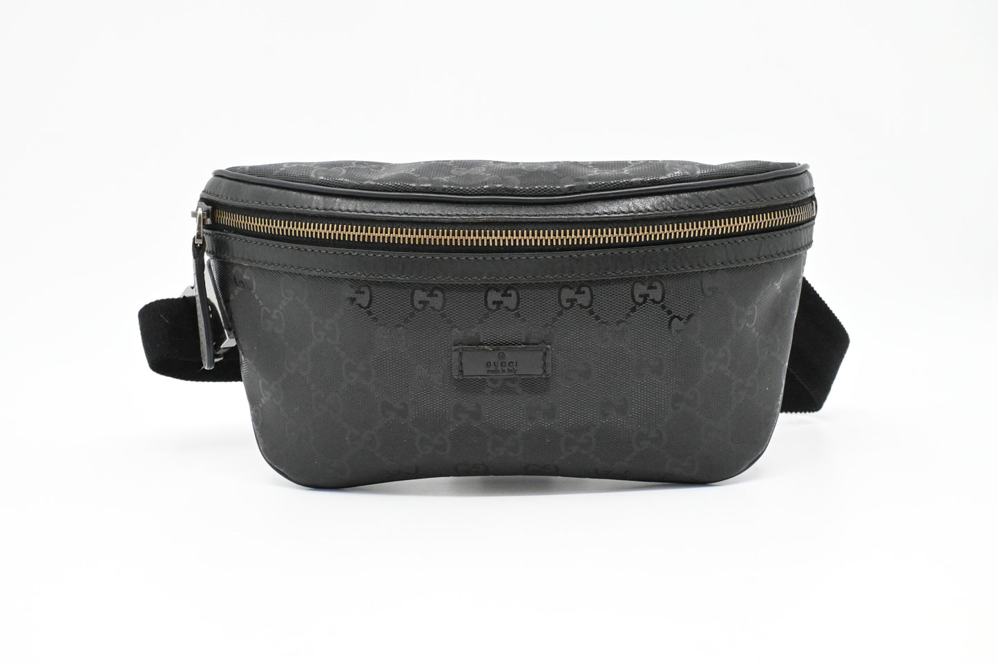 Gucci Bumbag In Imprime Handbag Canvas Black Travel Bag