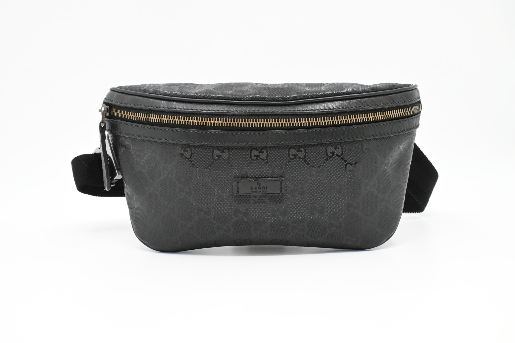 Gucci Bumbag In Imprime Handbag Canvas Black Travel Bag