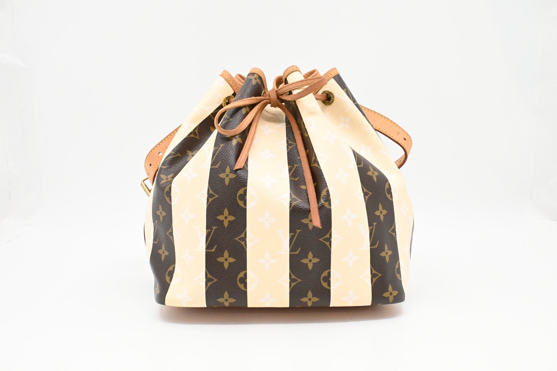 Louis Vuitton Petit Noe Rayures Monogram Canvas Handbag