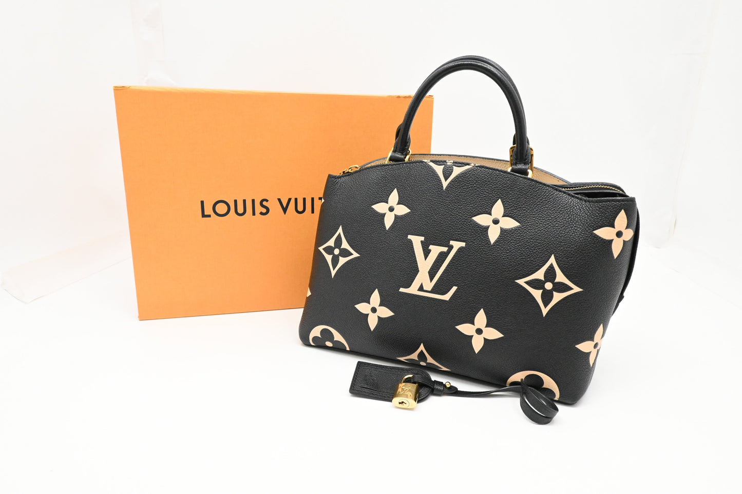 Louis Vuitton Petit Palais Bicolor Monogram Empreinte Leather Black Handbag