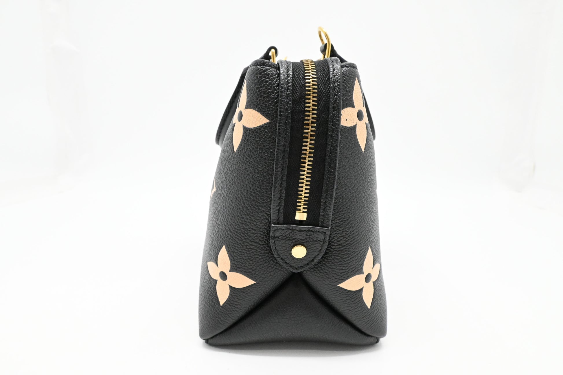Louis Vuitton Petit Palais Bicolor Monogram Empreinte Leather Black Handbag