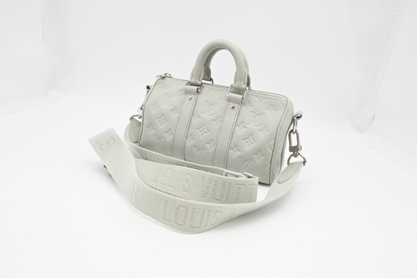 Louis Vuitton Keepall XS Mineral Taurillon Leather Gray Handbag