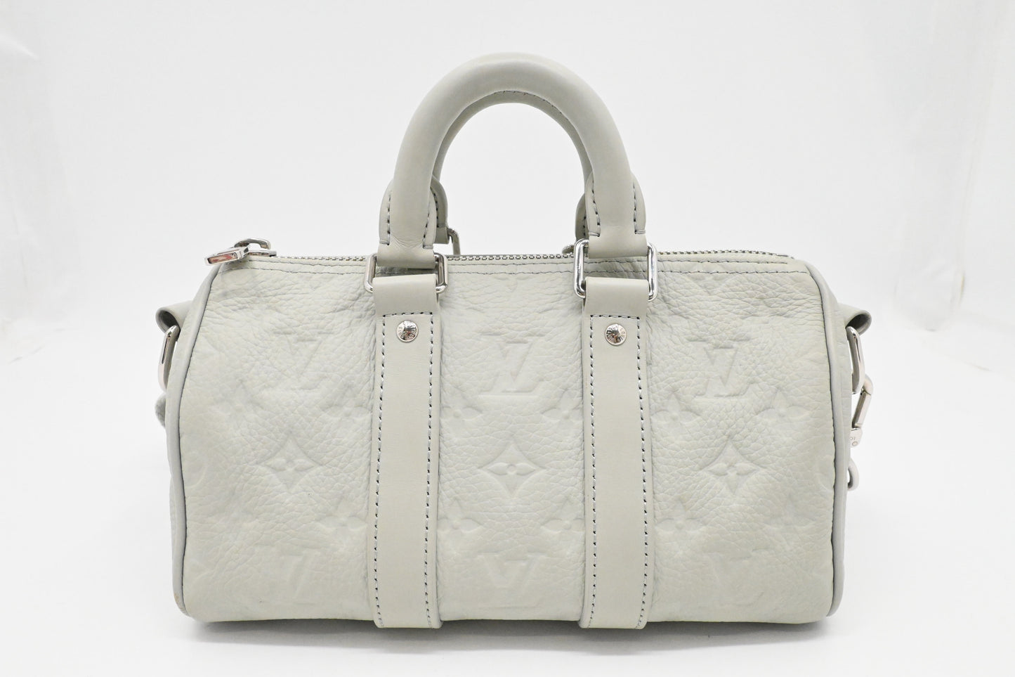 Louis Vuitton Keepall XS Mineral Taurillon Leather Gray Handbag