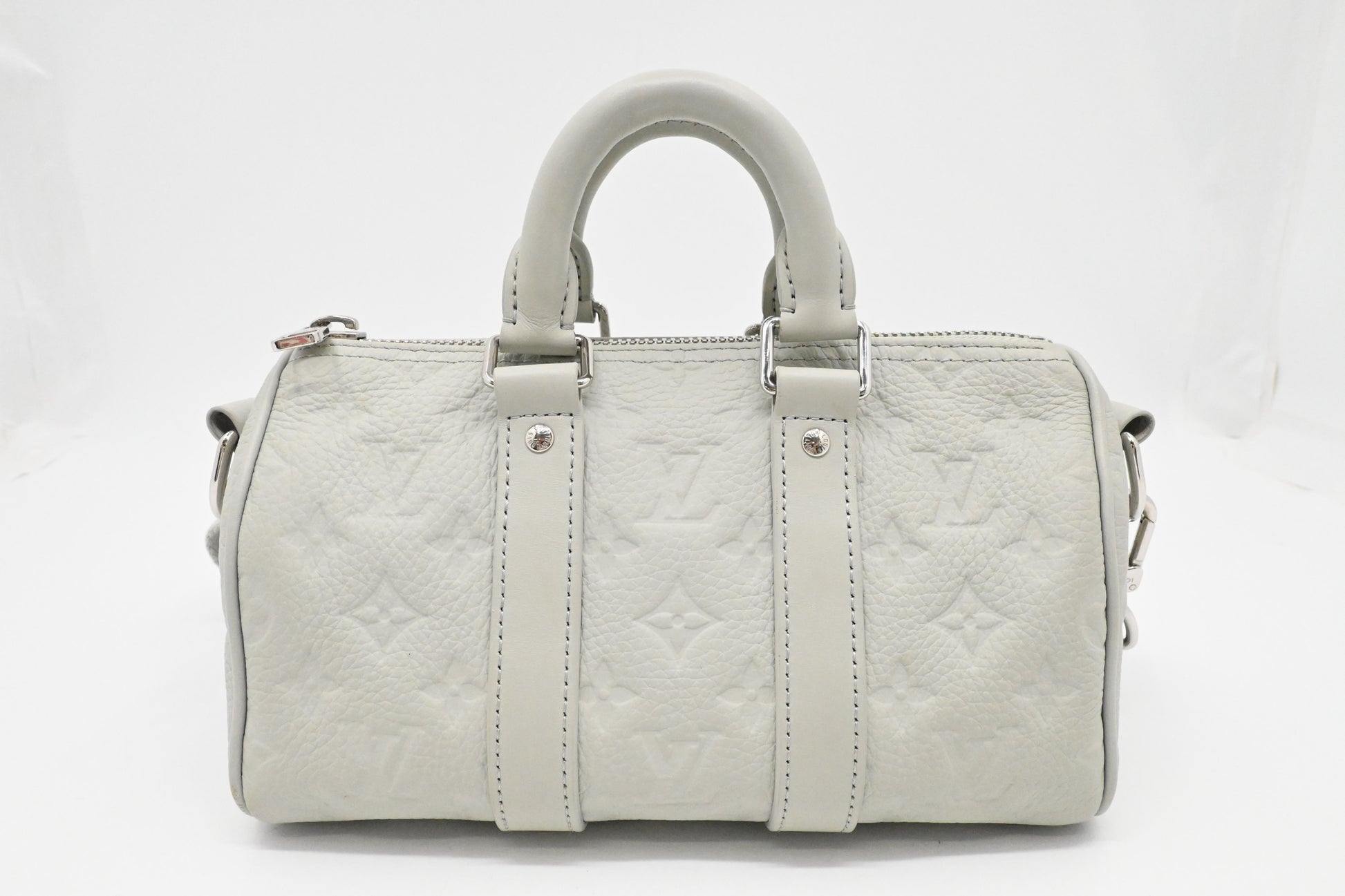 Louis Vuitton Keepall XS Mineral Taurillon Leather Gray Handbag