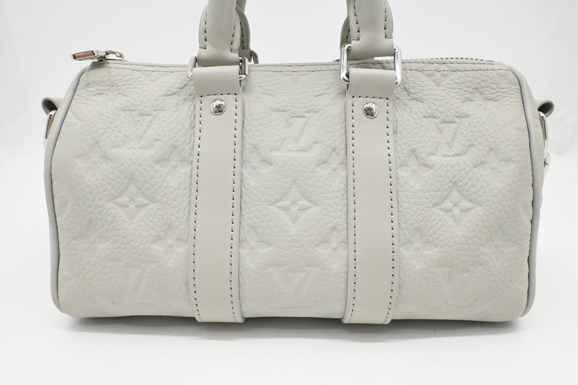 Louis Vuitton Keepall XS Mineral Taurillon Leather Gray Handbag
