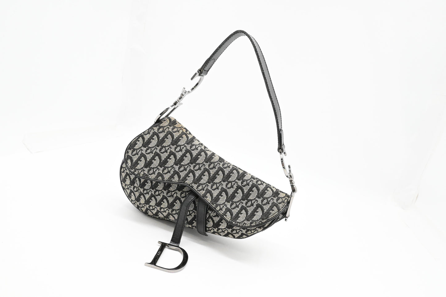 Dior Saddle Bag In & Oblique Canvas Black Travel Bag