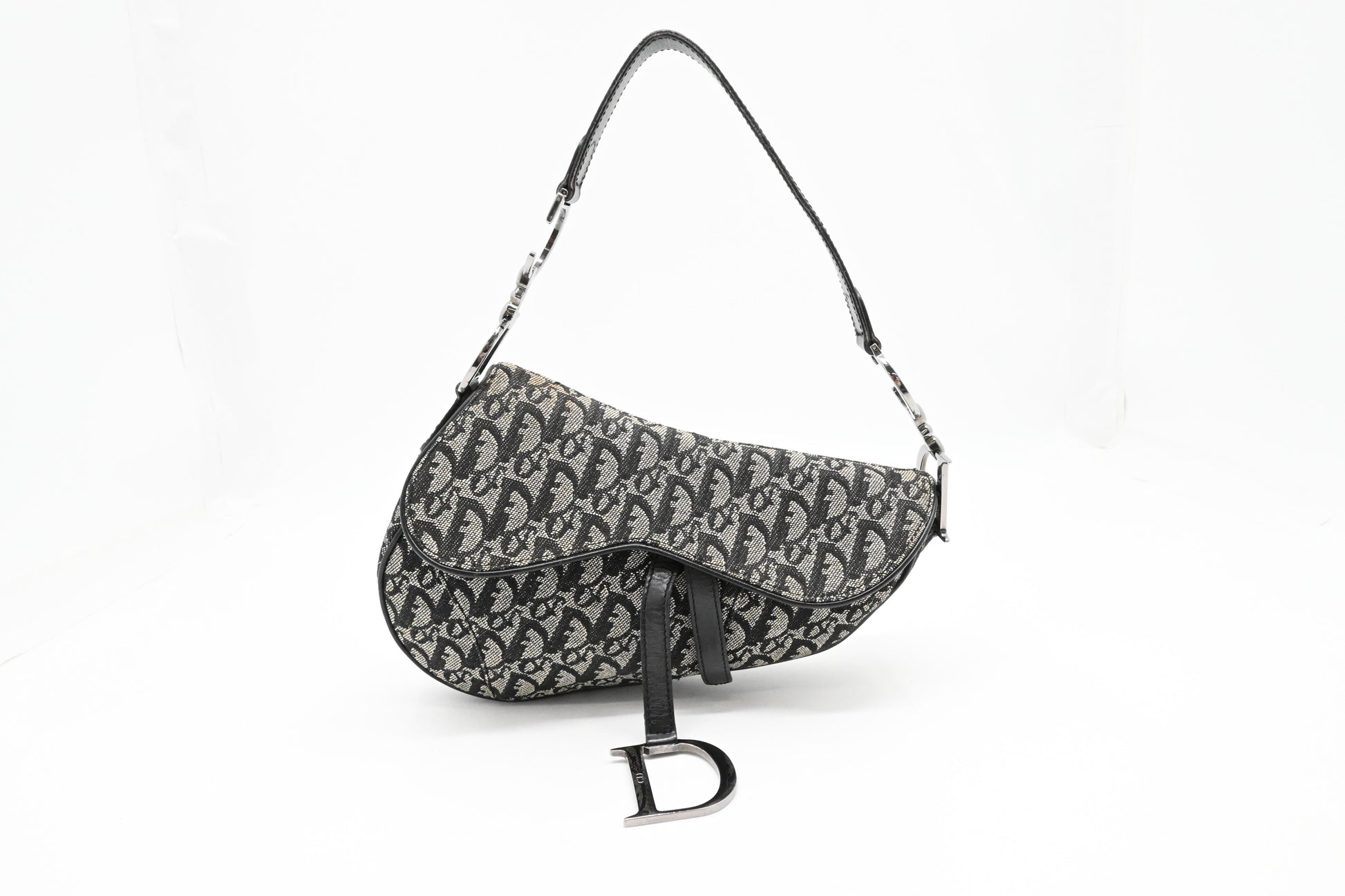 Dior Saddle Bag In & Oblique Canvas Black Travel Bag