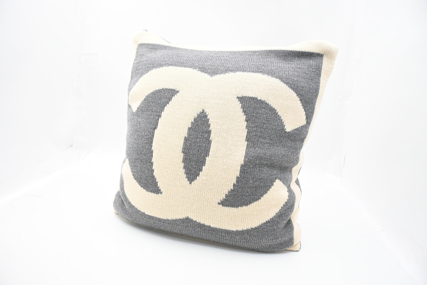 Chanel Square Pillow Cream Wool Gray Handbag