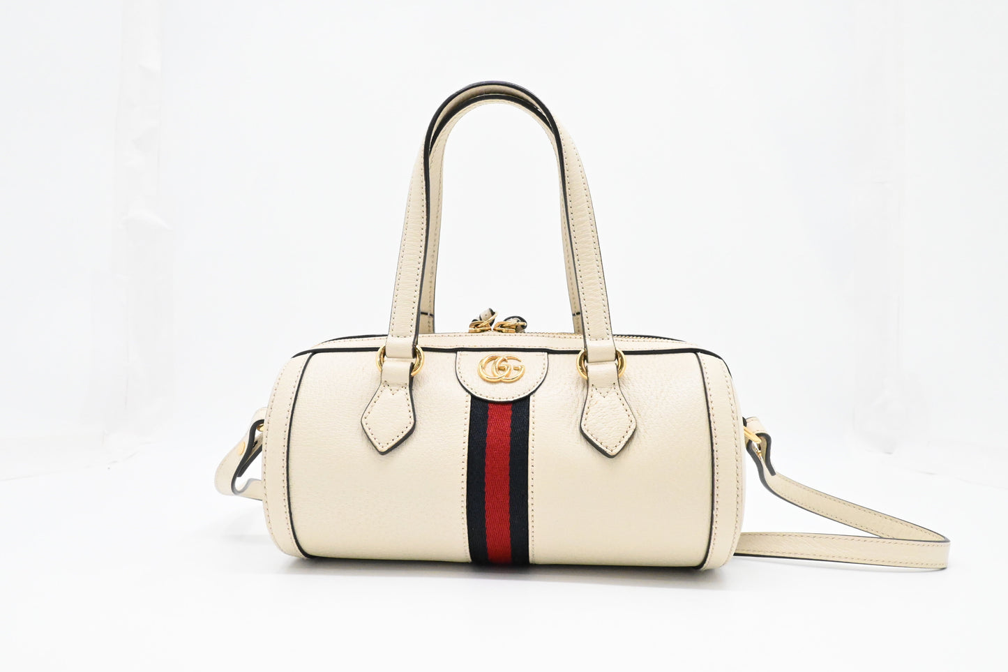 Gucci Round Leather Cream Crossbody Bag