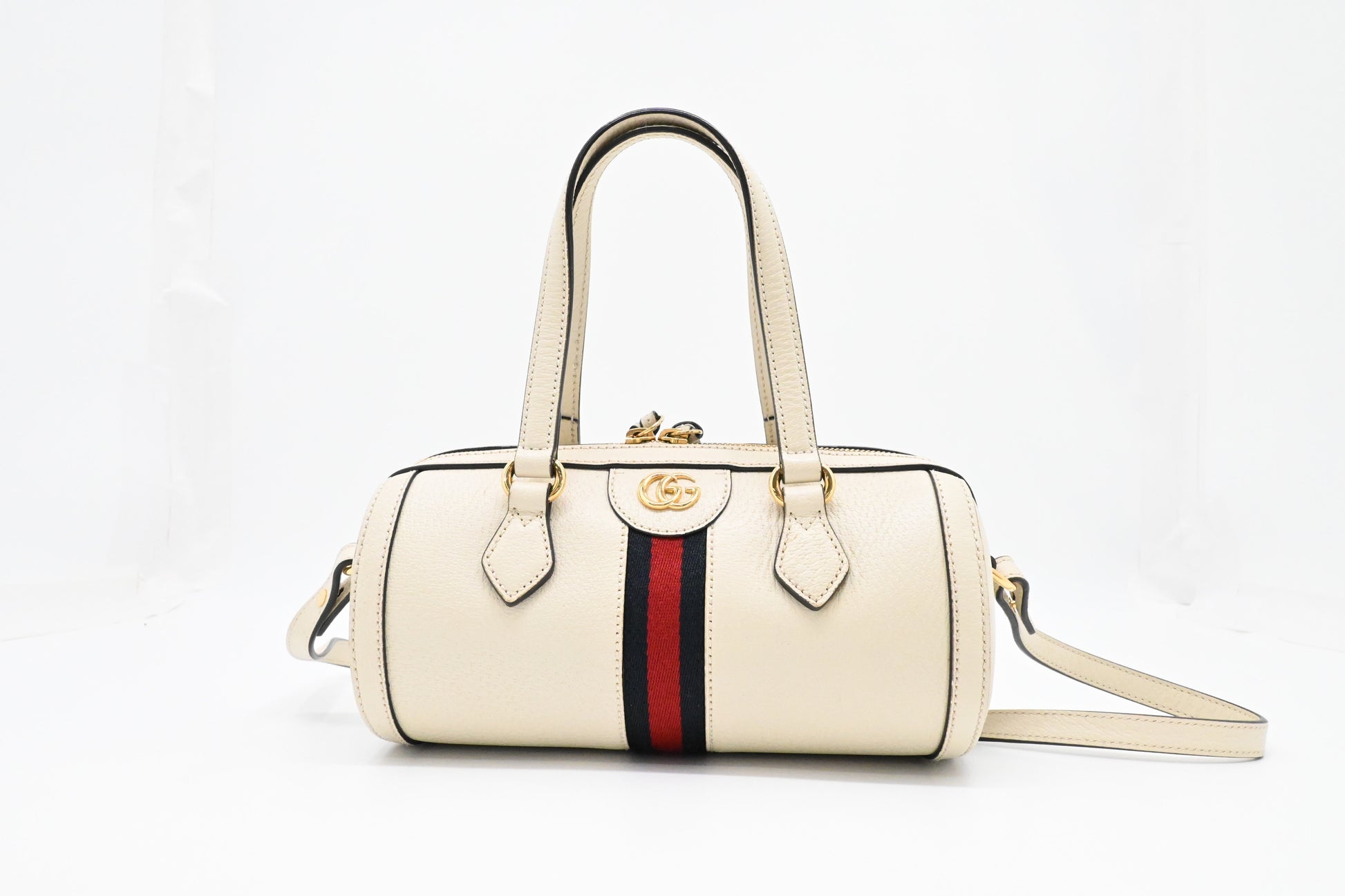 Gucci Round Leather Cream Crossbody Bag