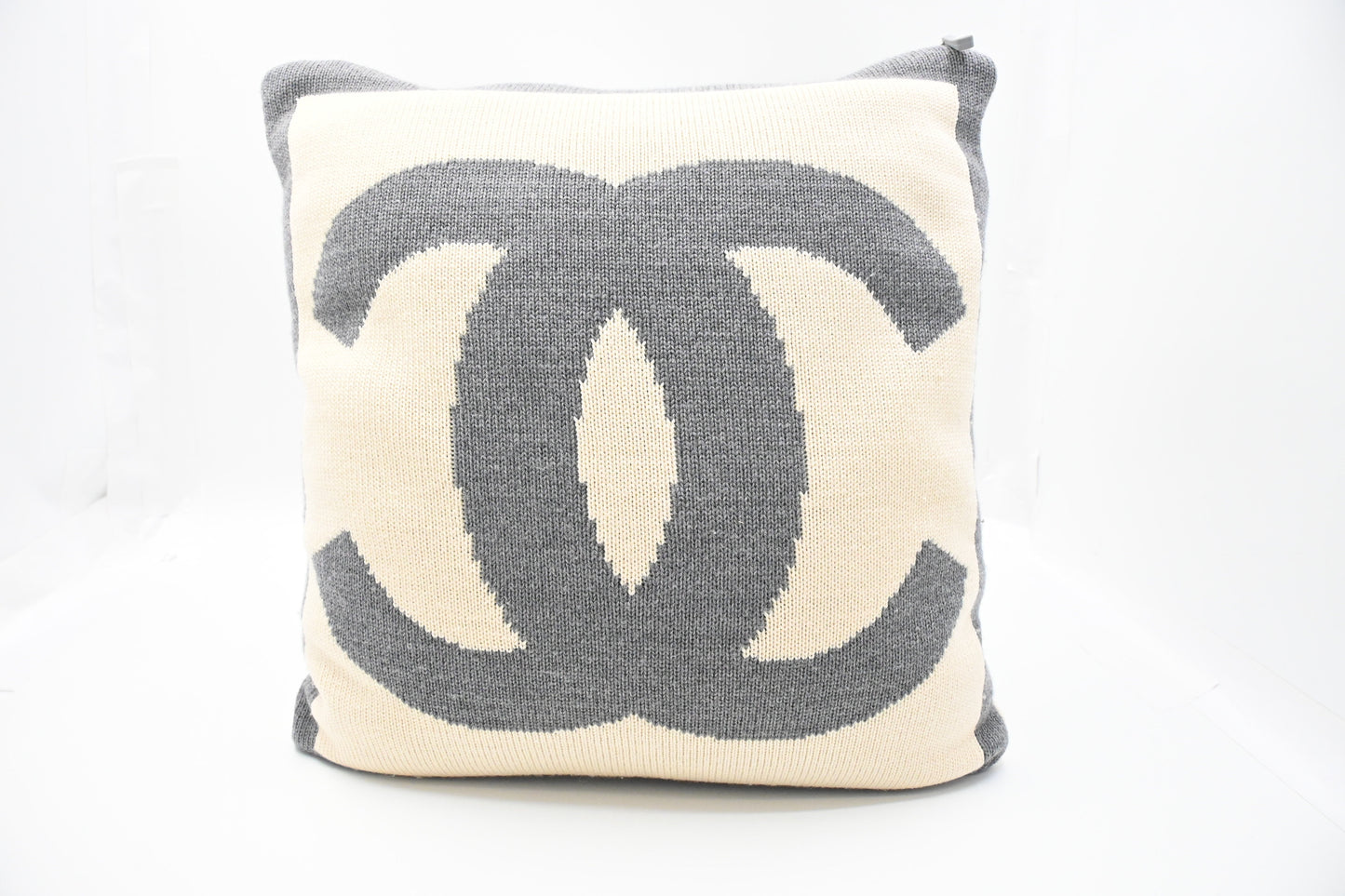 Chanel Square Pillow Cream Wool Gray Handbag