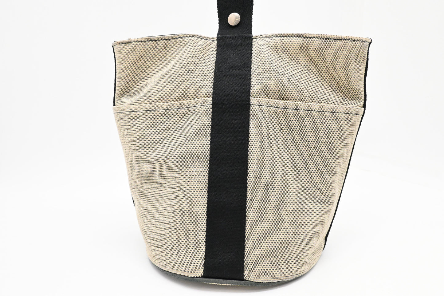 Hermes Saxo In Handbag Canvas Beige Travel Bag