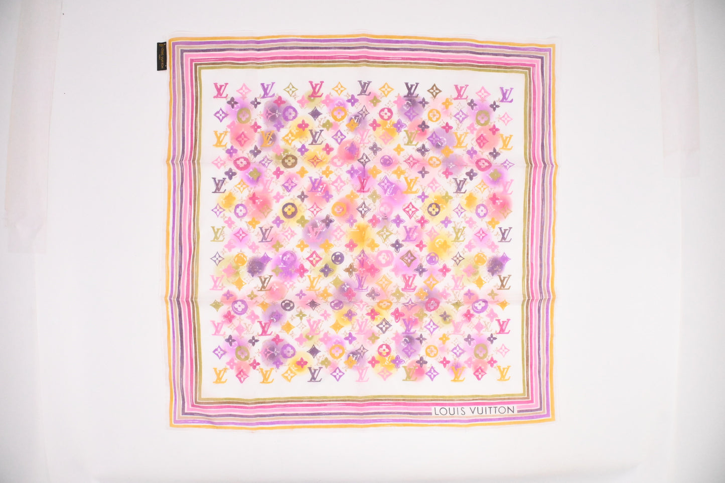 Louis Vuitton Scarf Cotton Multicolor White