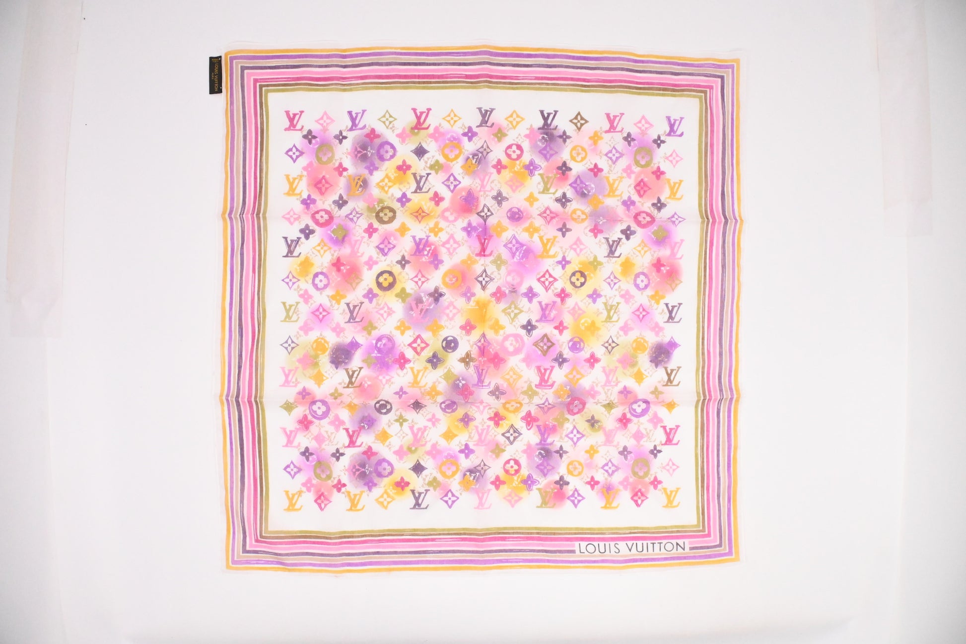 Louis Vuitton Scarf Cotton Multicolor White