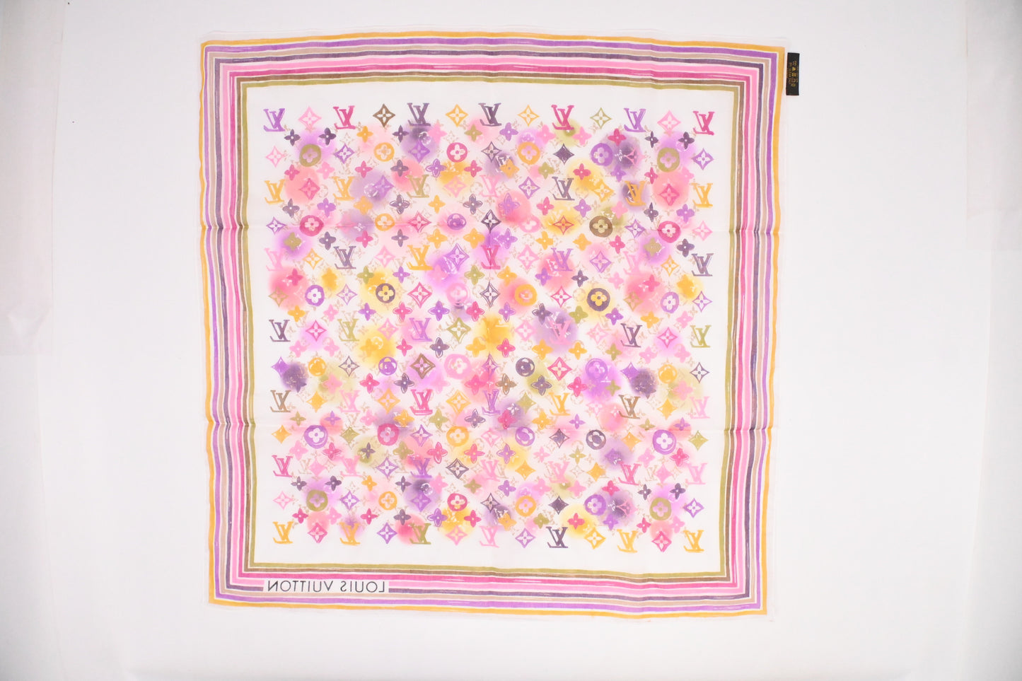 Louis Vuitton Scarf Cotton Multicolor White