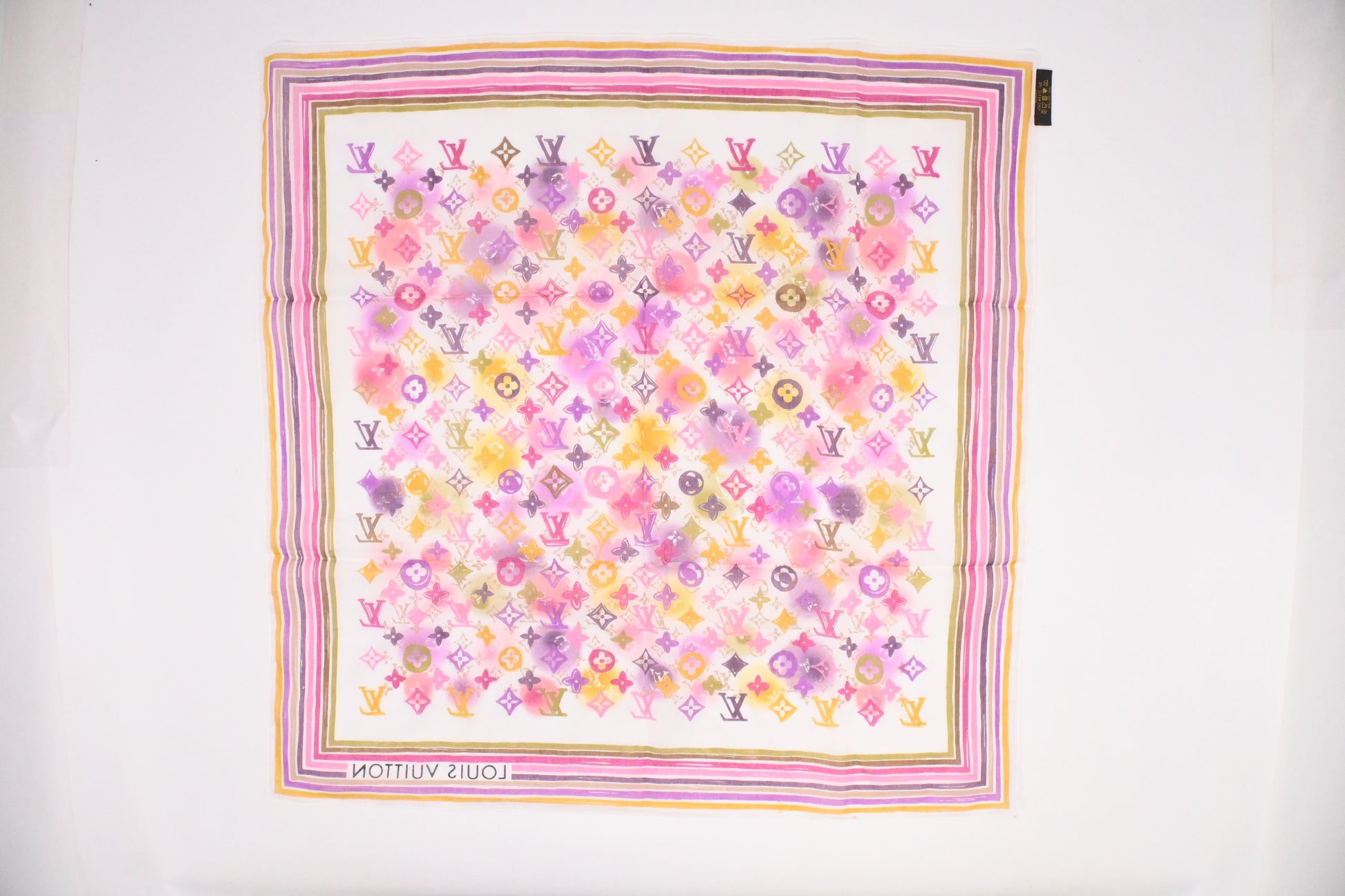 Louis Vuitton Scarf Cotton Multicolor White