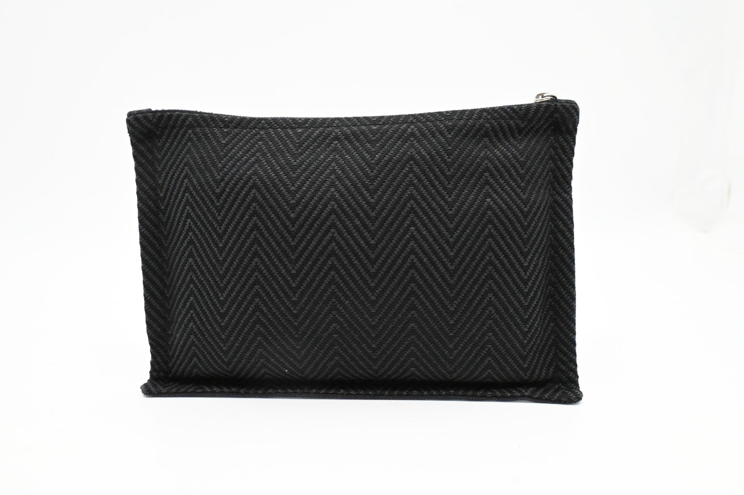 Hermes Bain Flat Yachting Pouch In Handbag Canvas Black Shoes