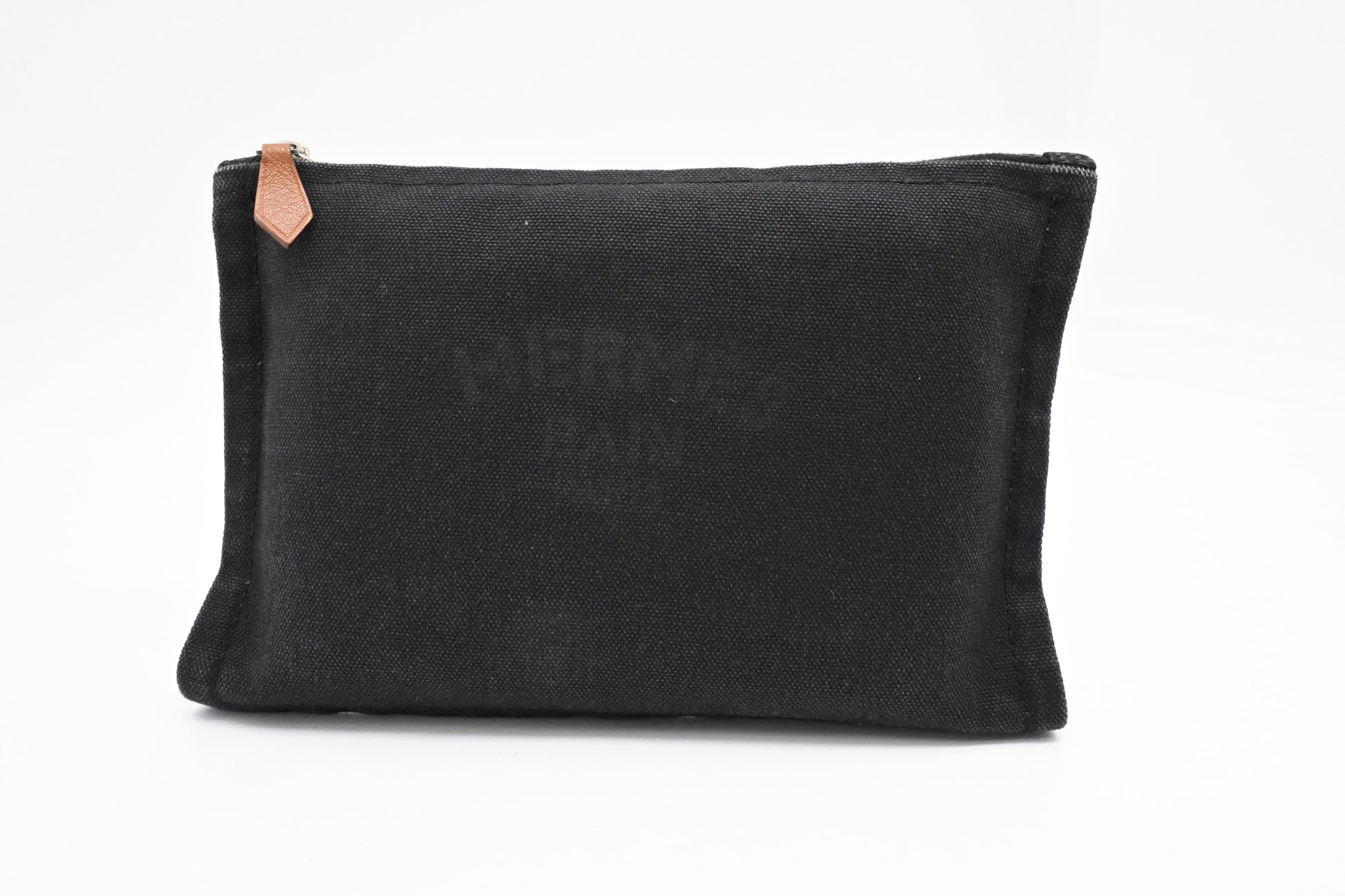 Hermes Bain Pouch In Handbag Canvas Black Travel Bag