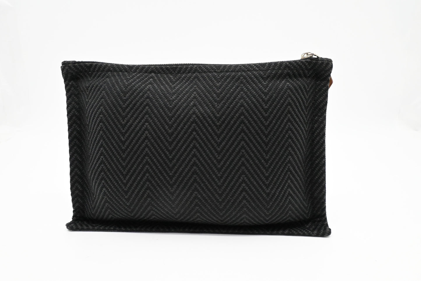Hermes Bain Pouch In Handbag Canvas Black Travel Bag