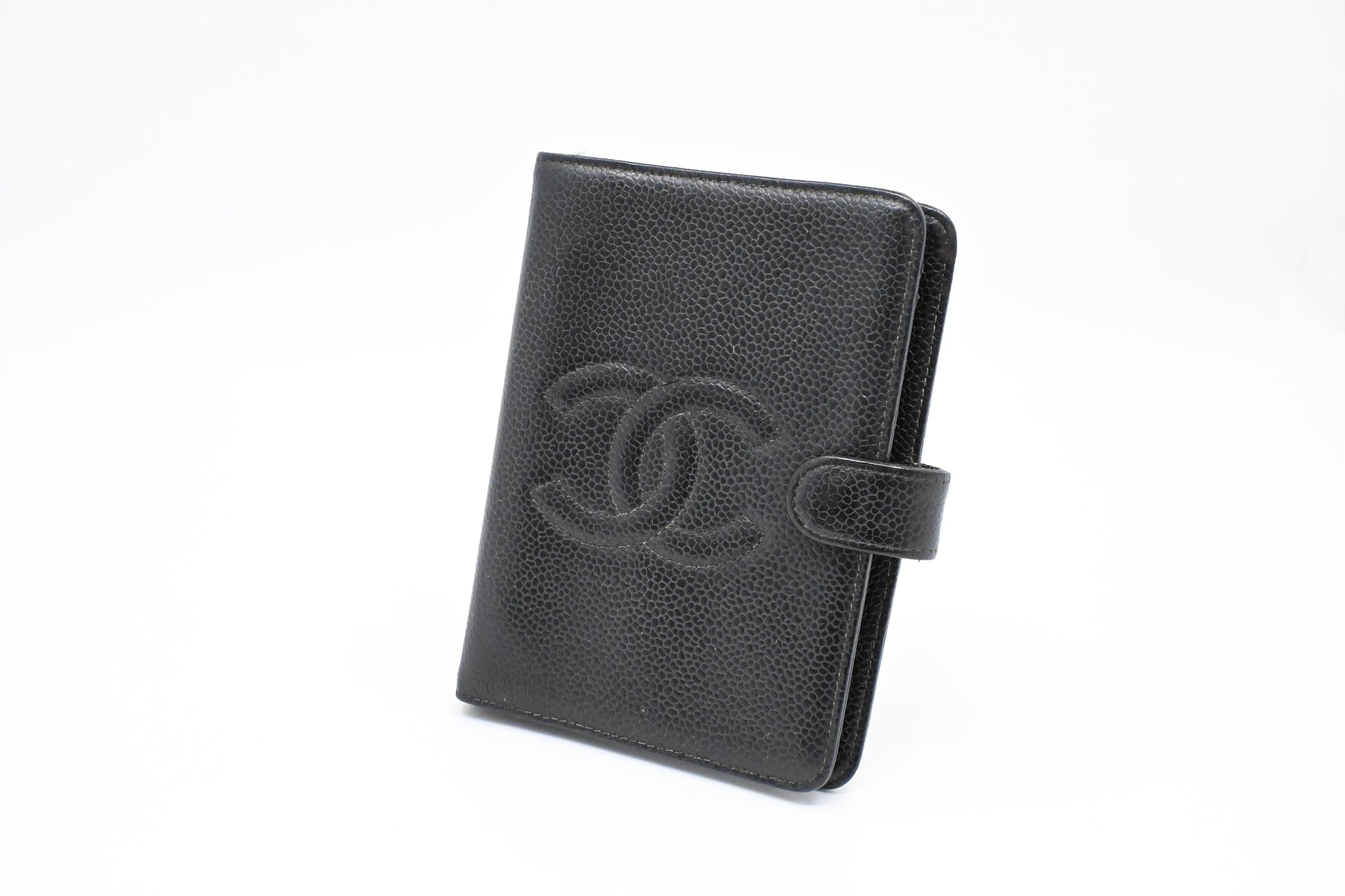 Chanel Agenda Caviar Black PM Leather Handbag