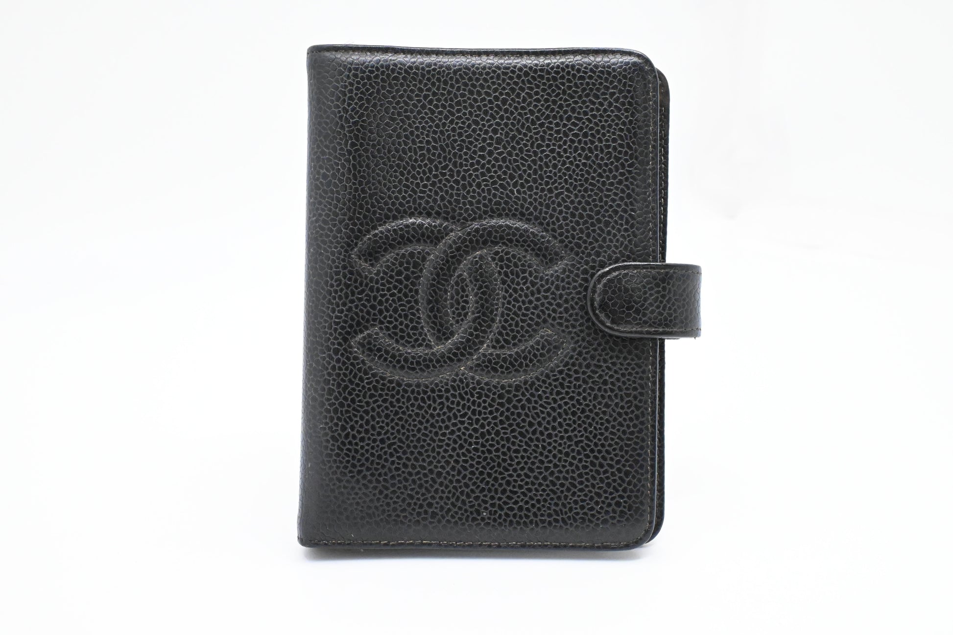 Chanel Agenda Caviar Black PM Leather Handbag
