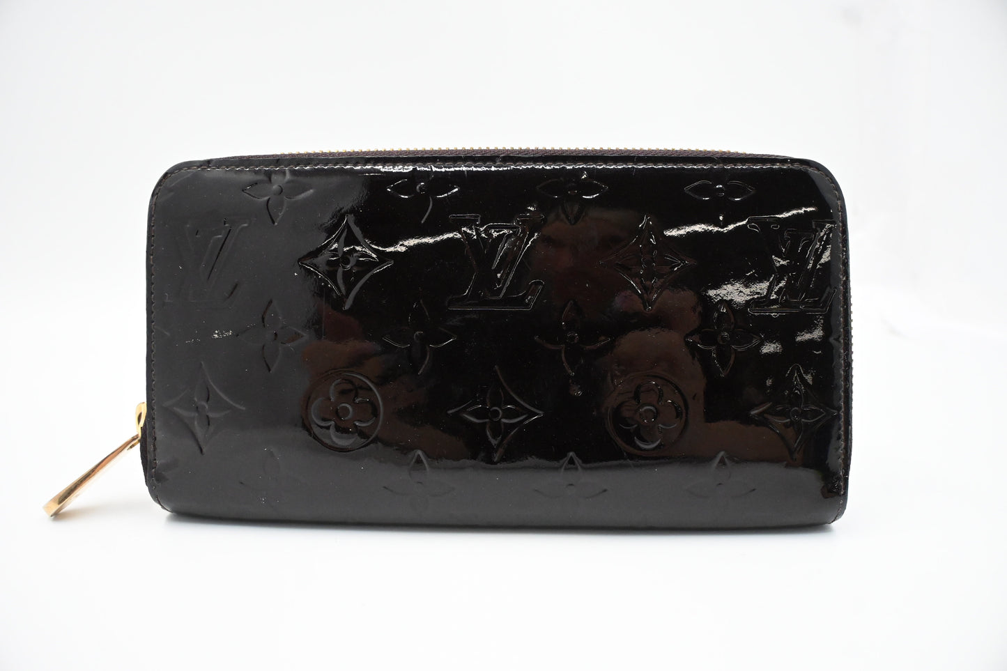 Louis Vuitton Long Zippy Terre d'Ombre Vernis Leather Wallet Case