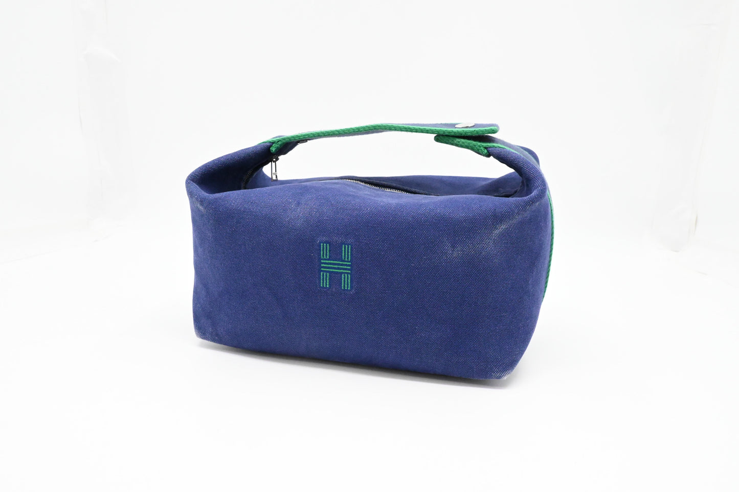 Hermes Model Bride A Brac Case In Handbag Canvas Blue Travel Bag