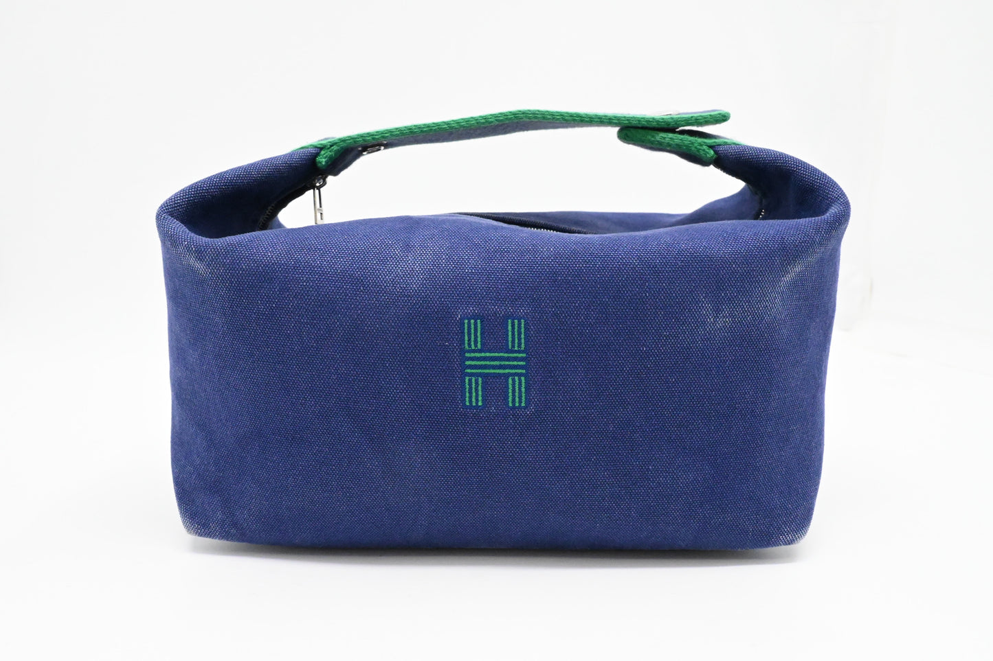 Hermes Model Bride A Brac Case In Handbag Canvas Blue Travel Bag