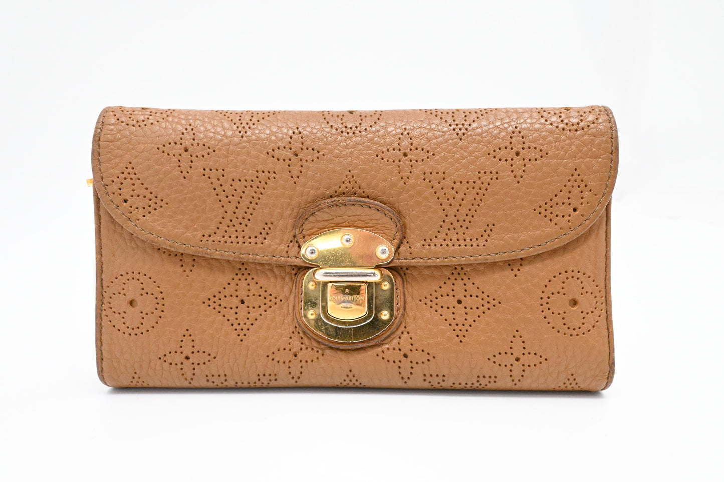 Louis Vuitton Iris Cognac Mahina Leather Wallet Case