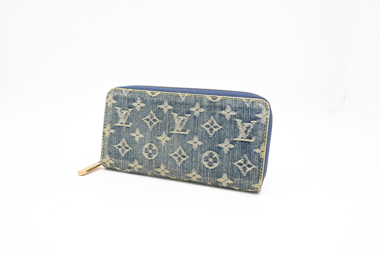 Louis Vuitton Long Zippy Monogram Denim Wallet Case Denim 2