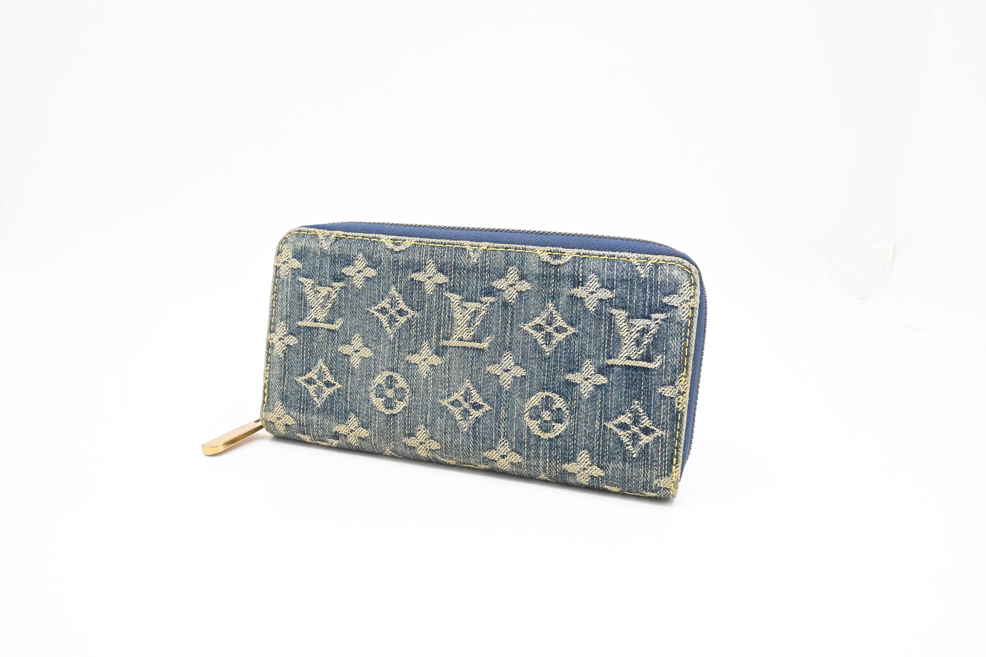 Louis Vuitton Long Zippy Monogram Denim Wallet Case Denim 2