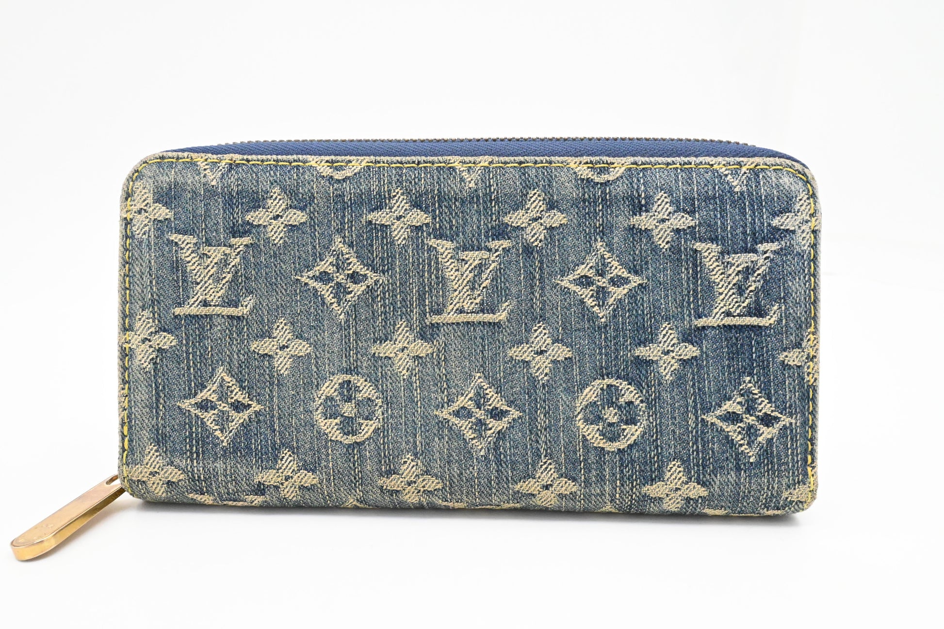 Louis Vuitton Long Zippy Monogram Denim Wallet Case Denim 2