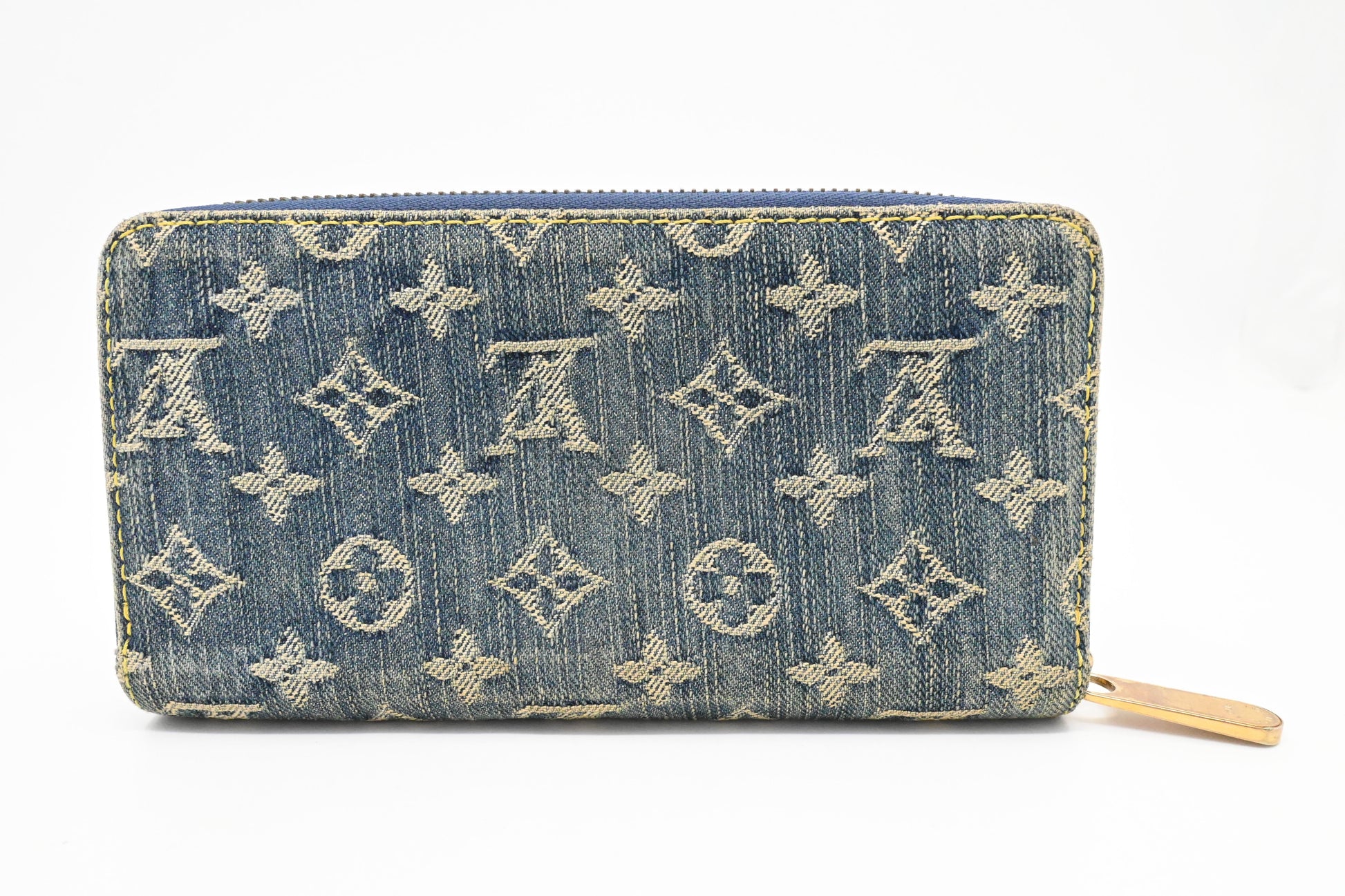 Louis Vuitton Long Zippy Monogram Denim Wallet Case Denim 2