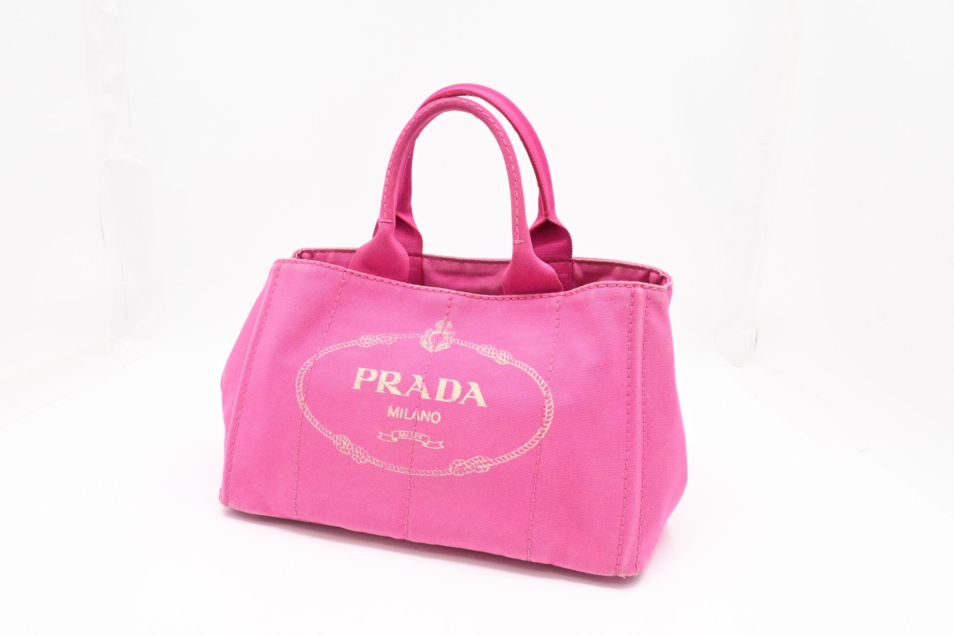 Prada Canapa Tote In Handbag Canvas Pink Tote Bag Canvas Handbag