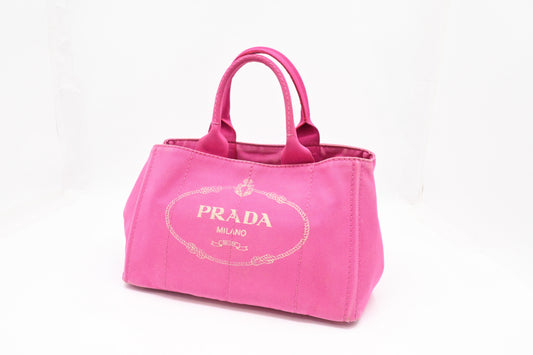 Prada Canapa Tote In Handbag Canvas Pink Tote Bag Canvas Handbag