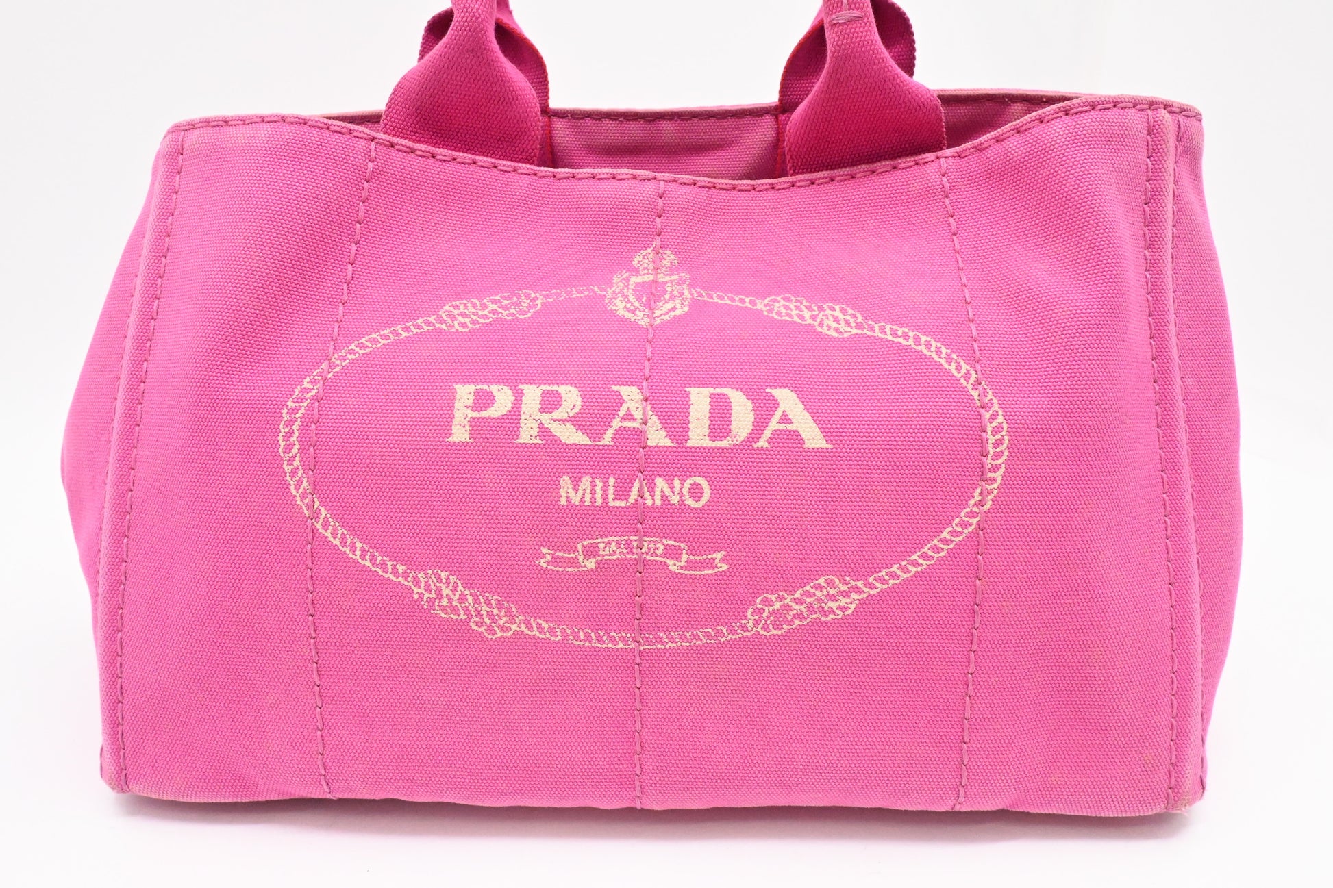 Prada Canapa Tote In Handbag Canvas Pink Tote Bag Canvas Handbag